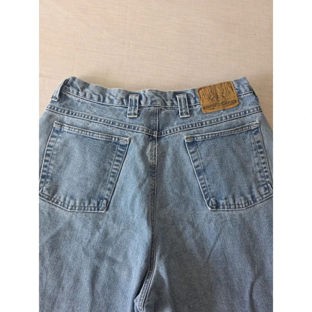 Vintage‎ Mom Jeans High Rise Tapered 100% Cotton 14 Light Wash Distressed 90s